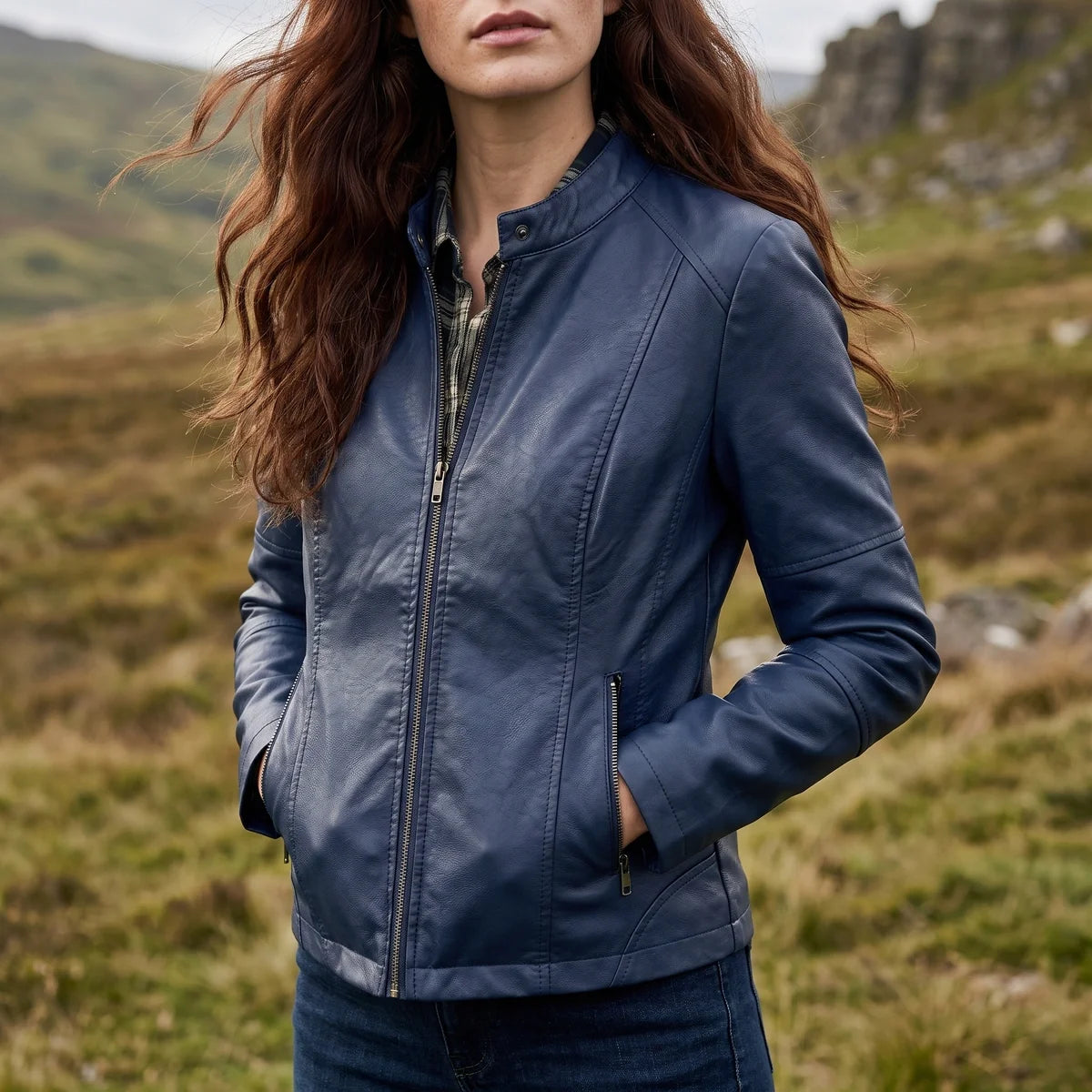 Severine Cropped Vegan Leather Jacket