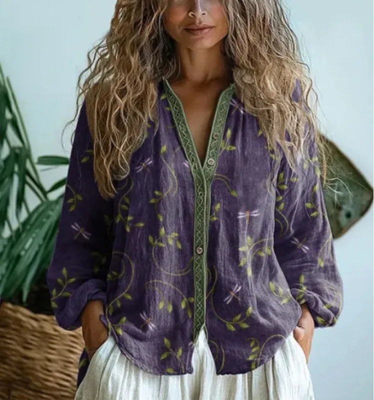 Shay | Women's Fall Leaf Vintage Blouse