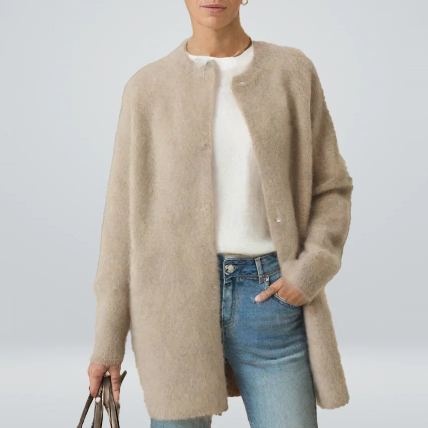 Shiela - Women's Wool Button-Front Cardigan