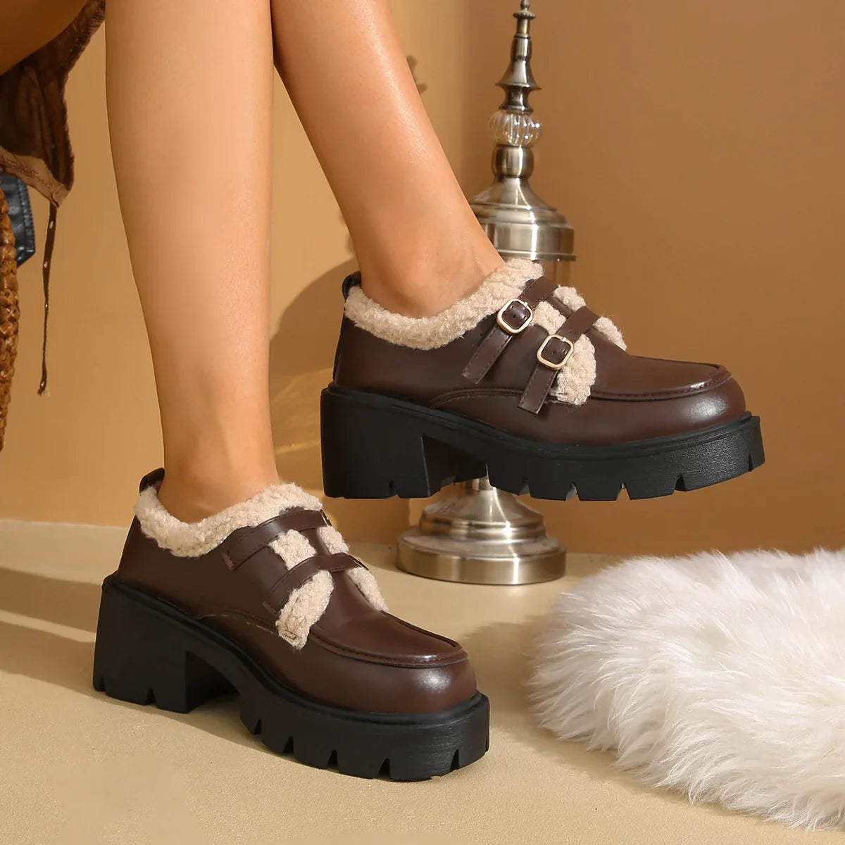 Shoes For Women | Platform Double Buckle Monk Strap