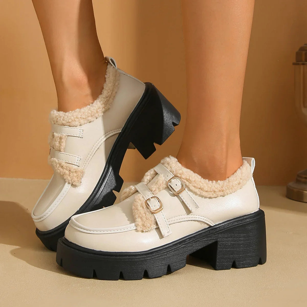 Shoes For Women | Platform Double Buckle Monk Strap