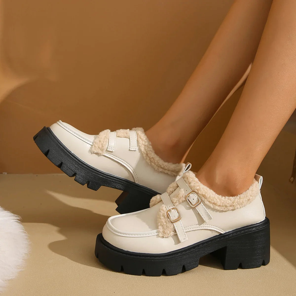 Shoes For Women | Platform Double Buckle Monk Strap
