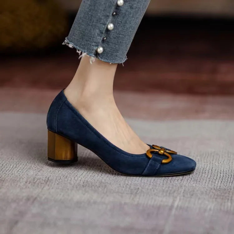 Sienna | Women's Block Heel Mary Jane Shoes with Buckle