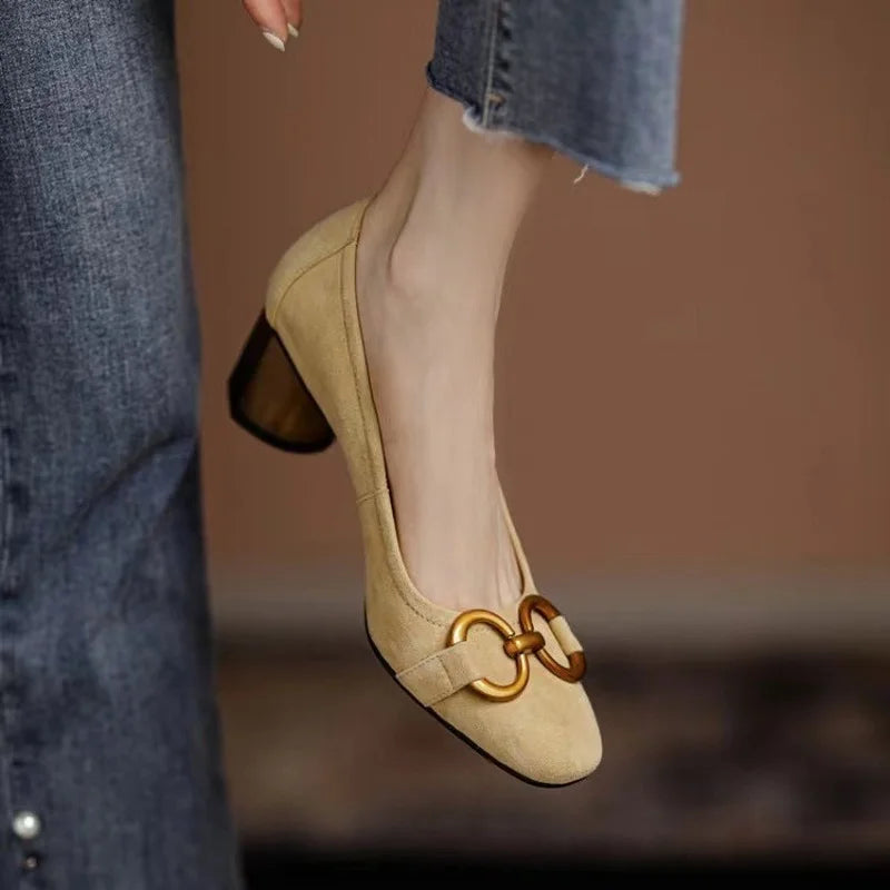 Sienna | Women's Block Heel Mary Jane Shoes with Buckle