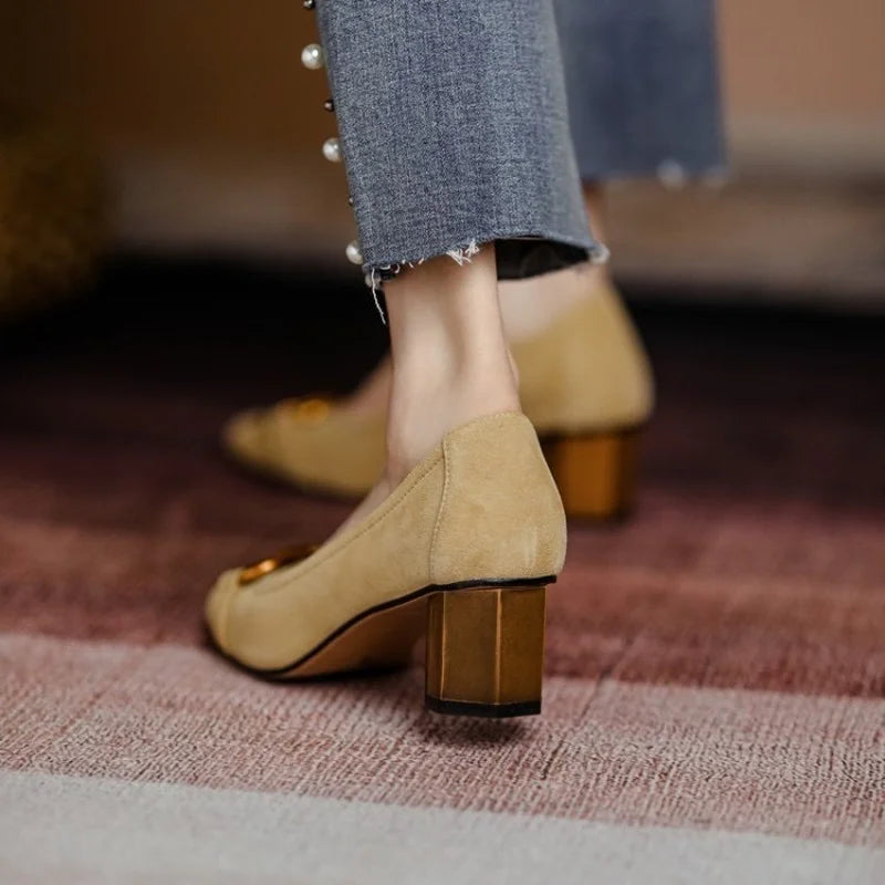 Sienna | Women's Block Heel Mary Jane Shoes with Buckle
