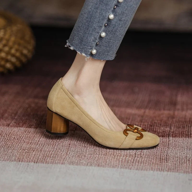 Sienna | Women's Block Heel Mary Jane Shoes with Buckle