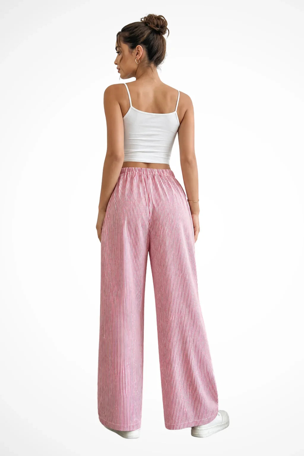 Sienna | Women's Striped Wide Leg Trouser with Drawstring Waist and Side Pockets