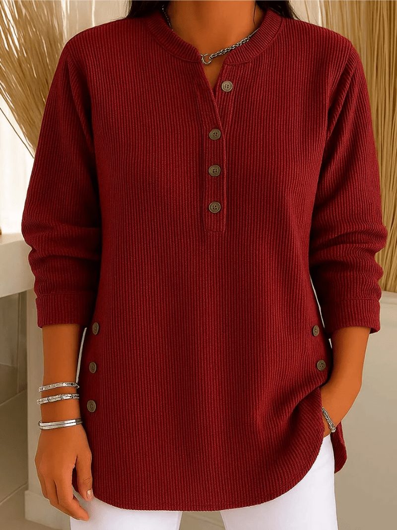 Sigrid | Ribbed Tunic Top with Long Sleeves for Women