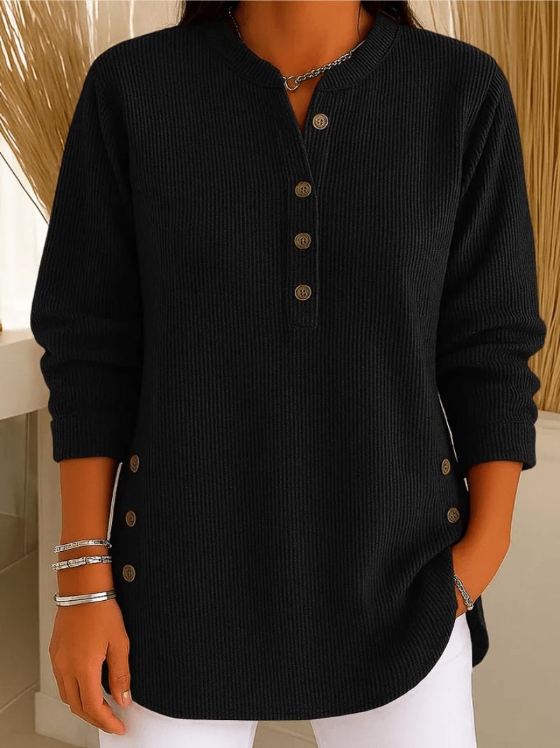 Sigrid | Ribbed Tunic Top with Long Sleeves for Women