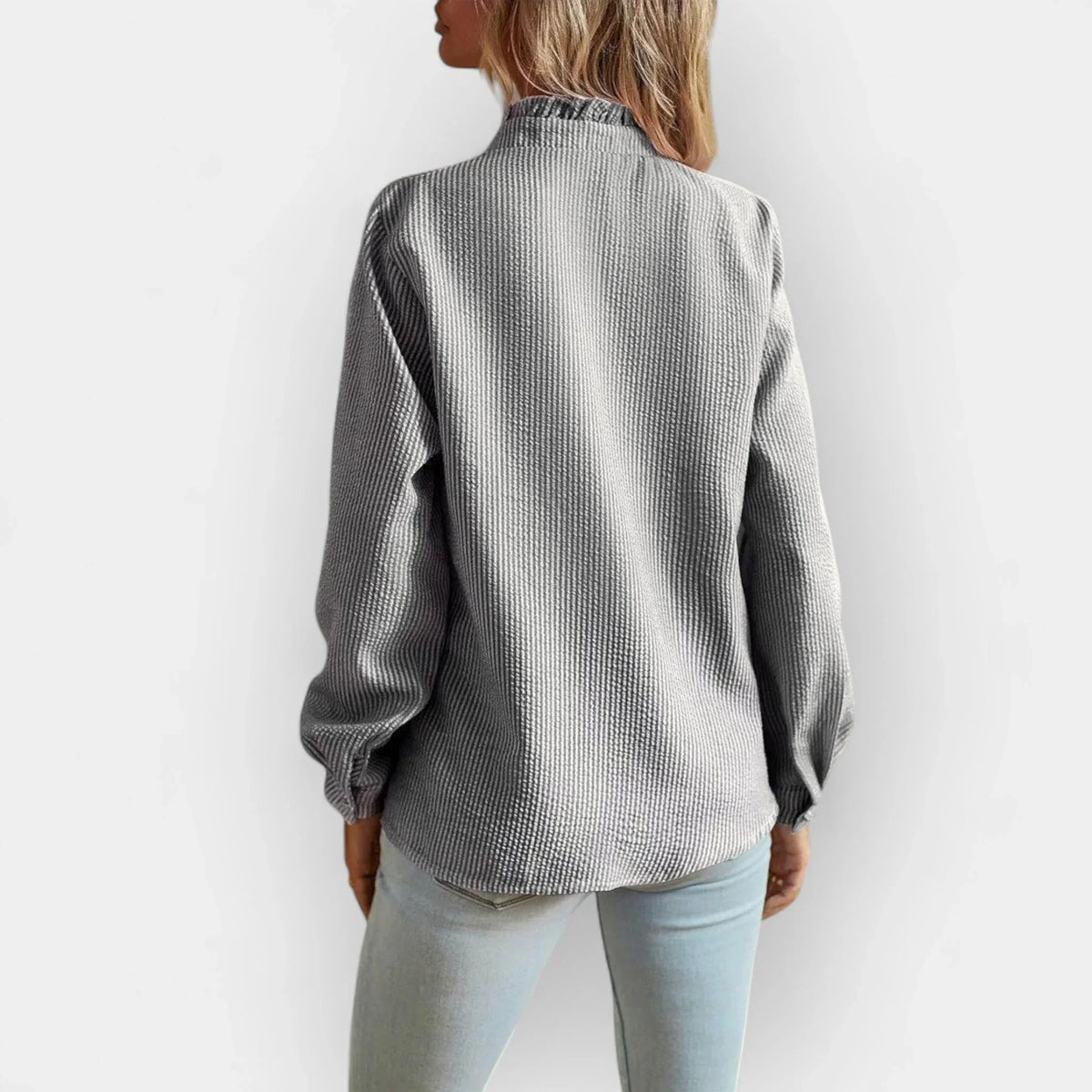Skye | Women's Ruffle Button Up Shirt Blouse with Long Sleeves