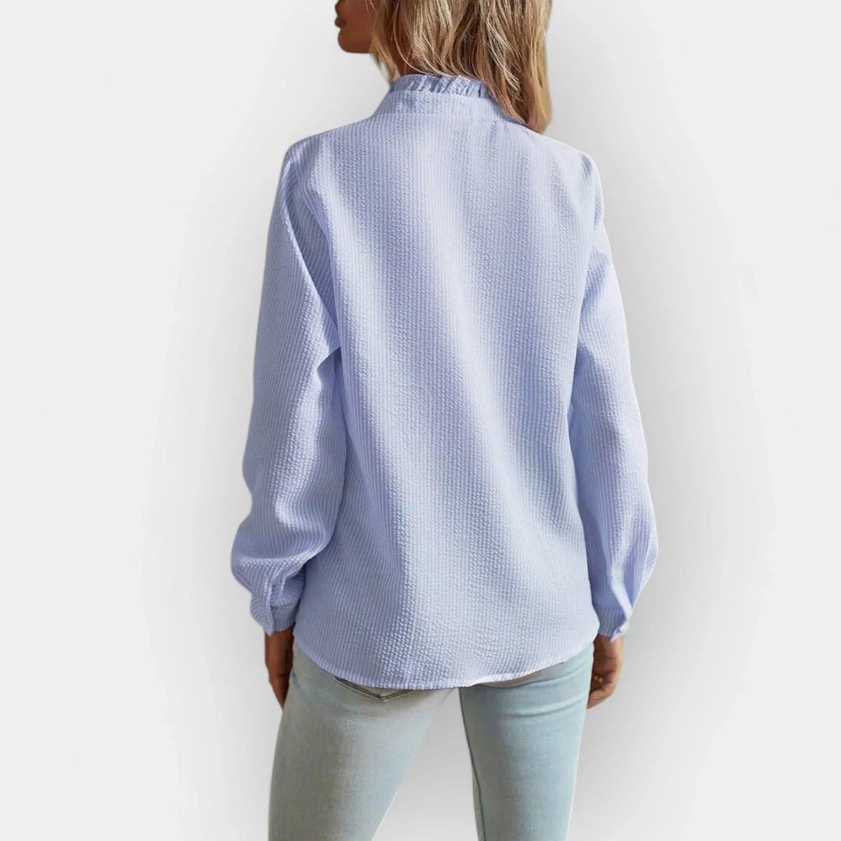 Skye | Women's Ruffle Button Up Shirt Blouse with Long Sleeves