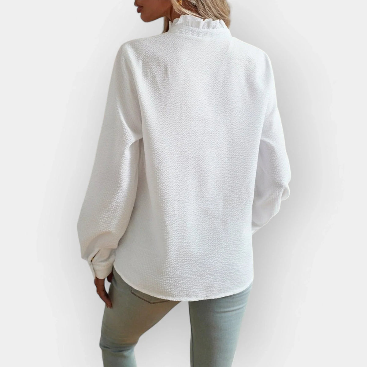 Skye | Women's Ruffle Button Up Shirt Blouse with Long Sleeves