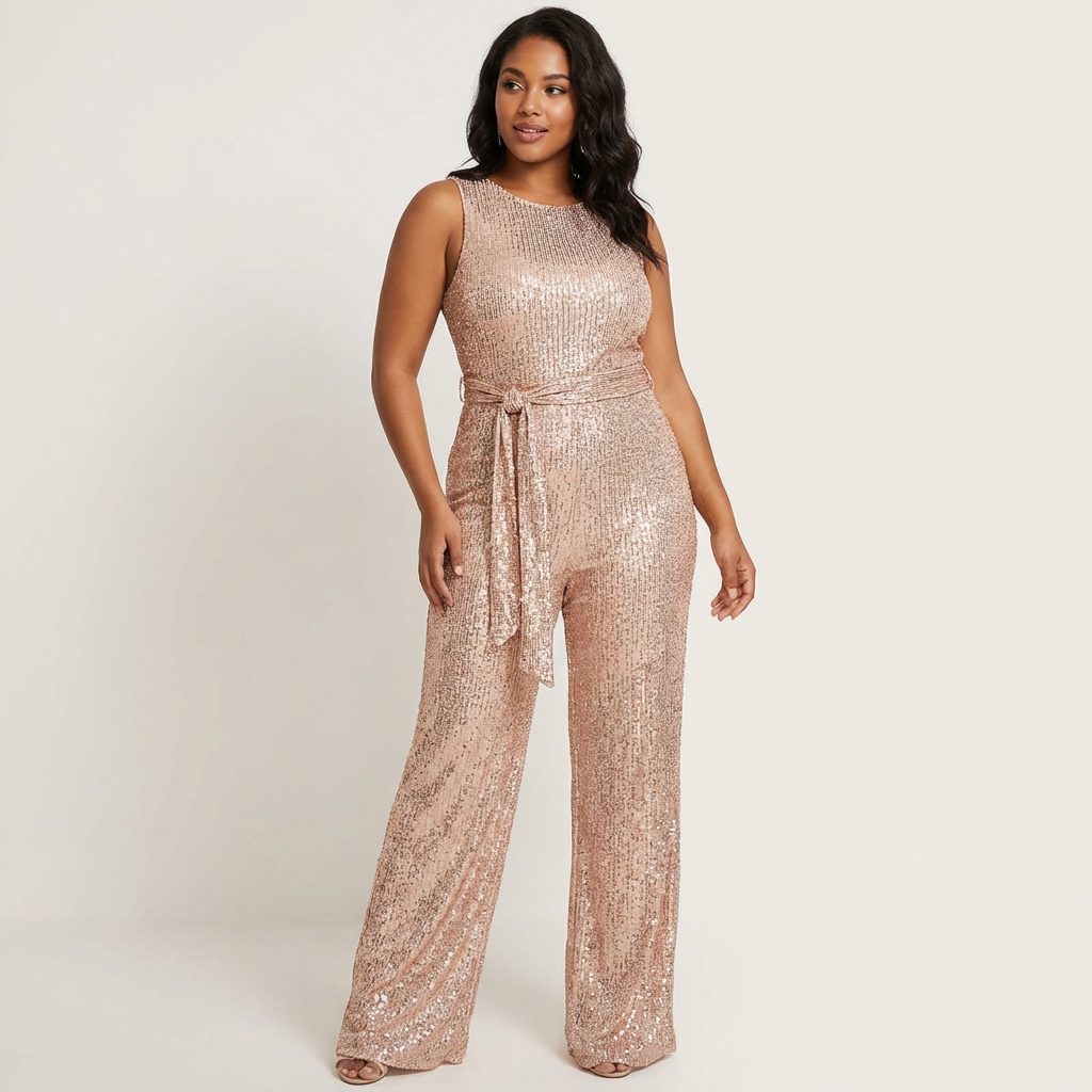 Lila | Sequin Sleeveless Jumpsuit with Open Back for Women