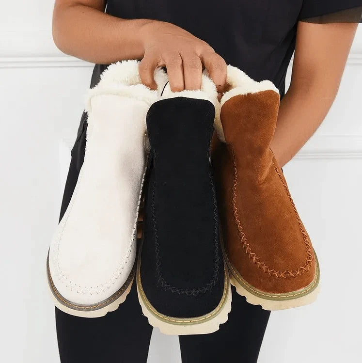 Snow Boots - Faux Fur Lined Ankle Women's Winter Boots