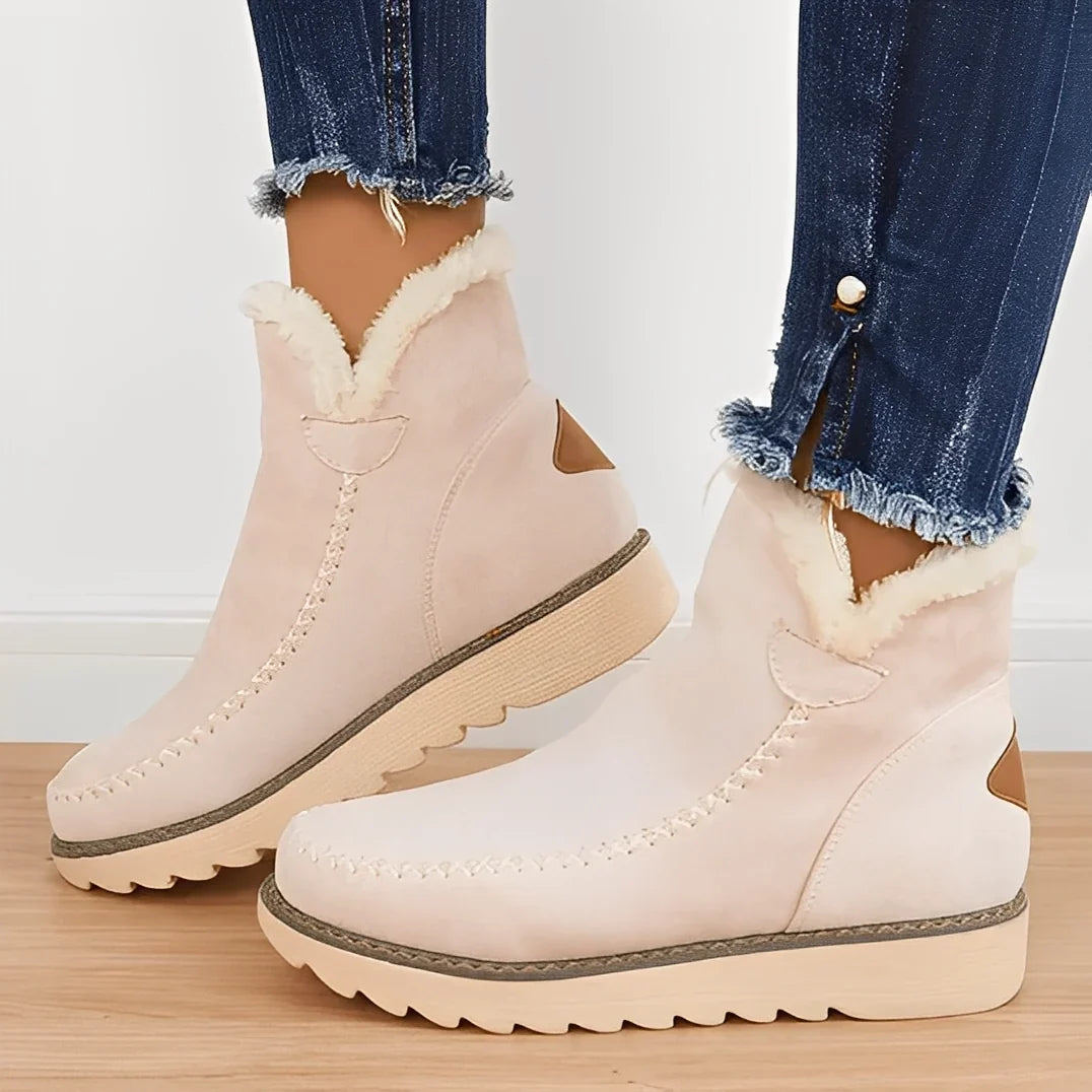Snow Boots - Faux Fur Lined Ankle Women's Winter Boots