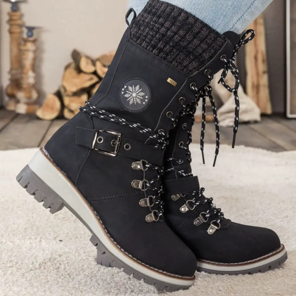 Snow Boots For Women | Waterproof Lace-Up Buckle