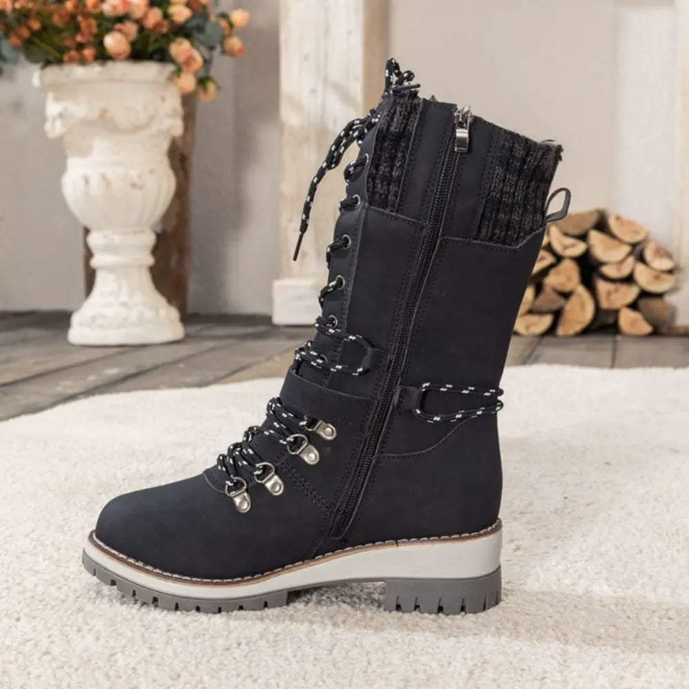Snow Boots For Women | Waterproof Lace-Up Buckle