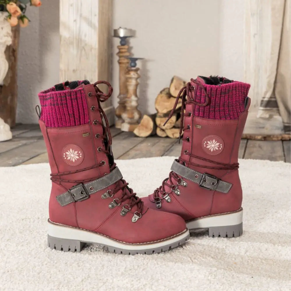 Snow Boots For Women | Waterproof Lace-Up Buckle