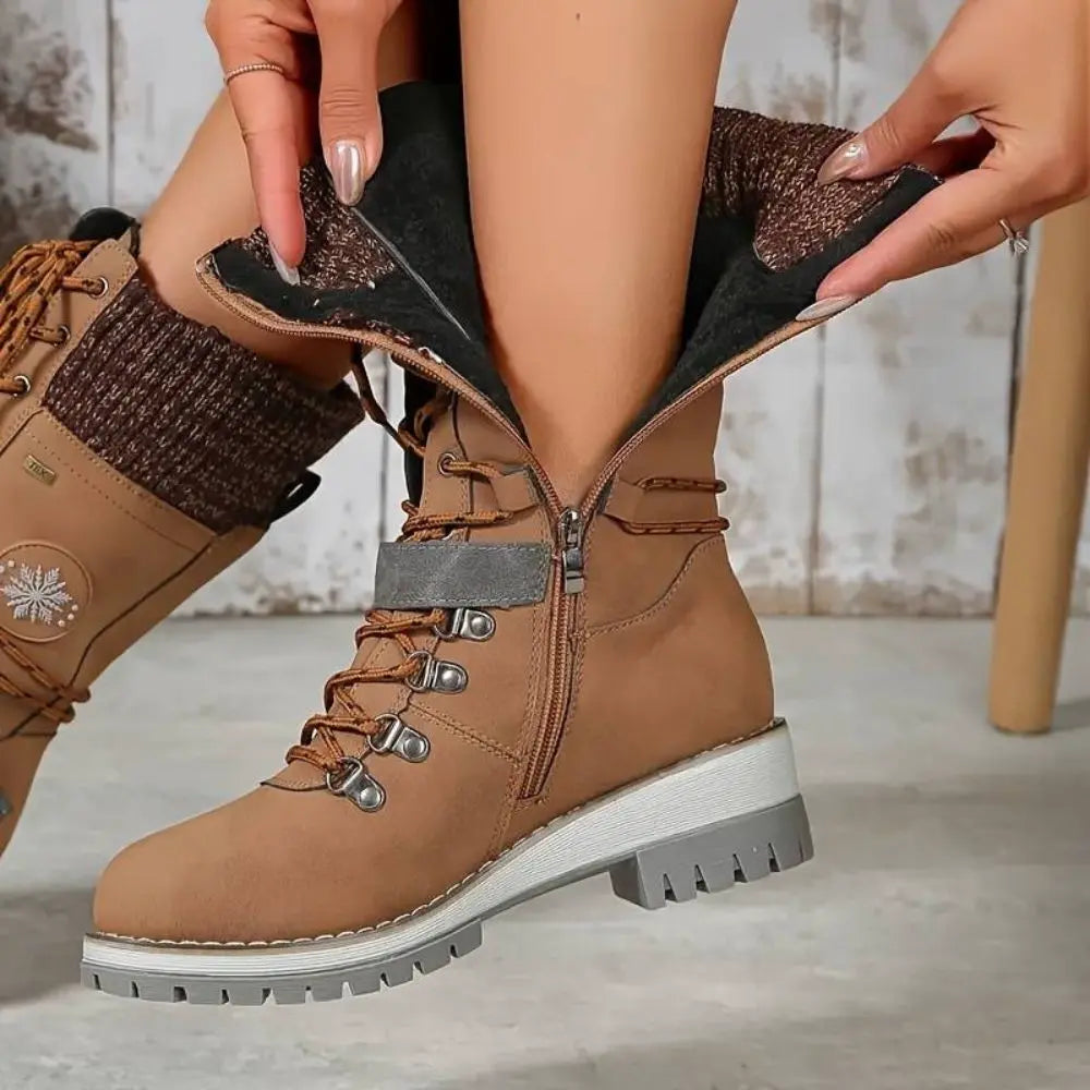 Snow Boots For Women | Waterproof Lace-Up Buckle