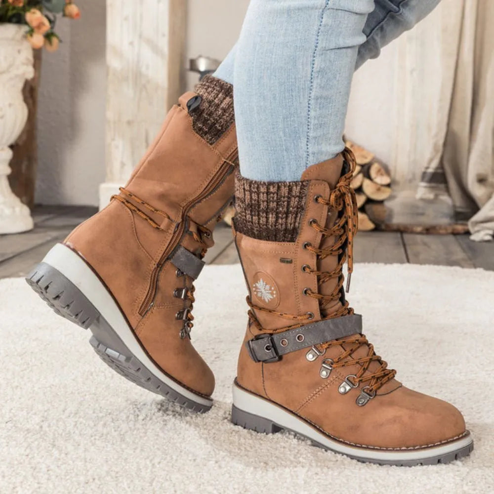 Snow Boots For Women | Waterproof Lace-Up Buckle