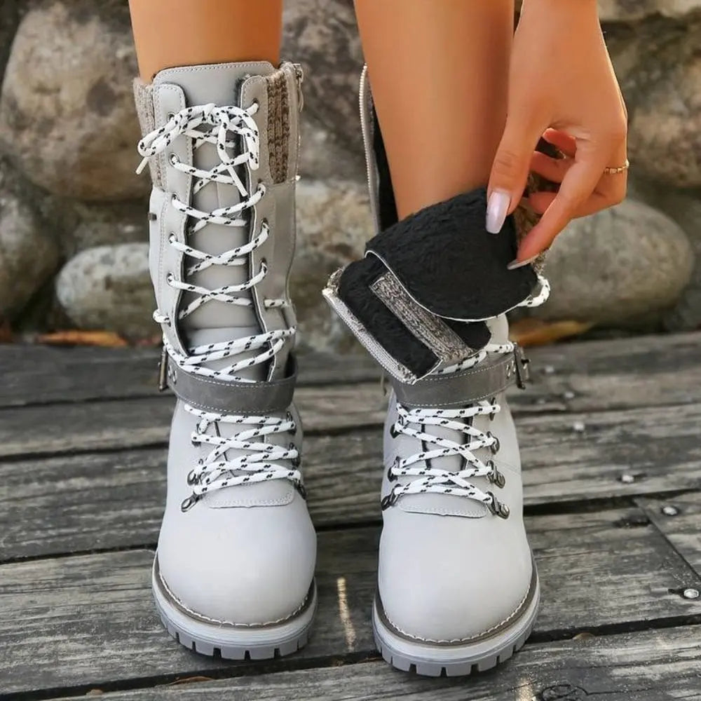 Snow Boots For Women | Waterproof Lace-Up Buckle