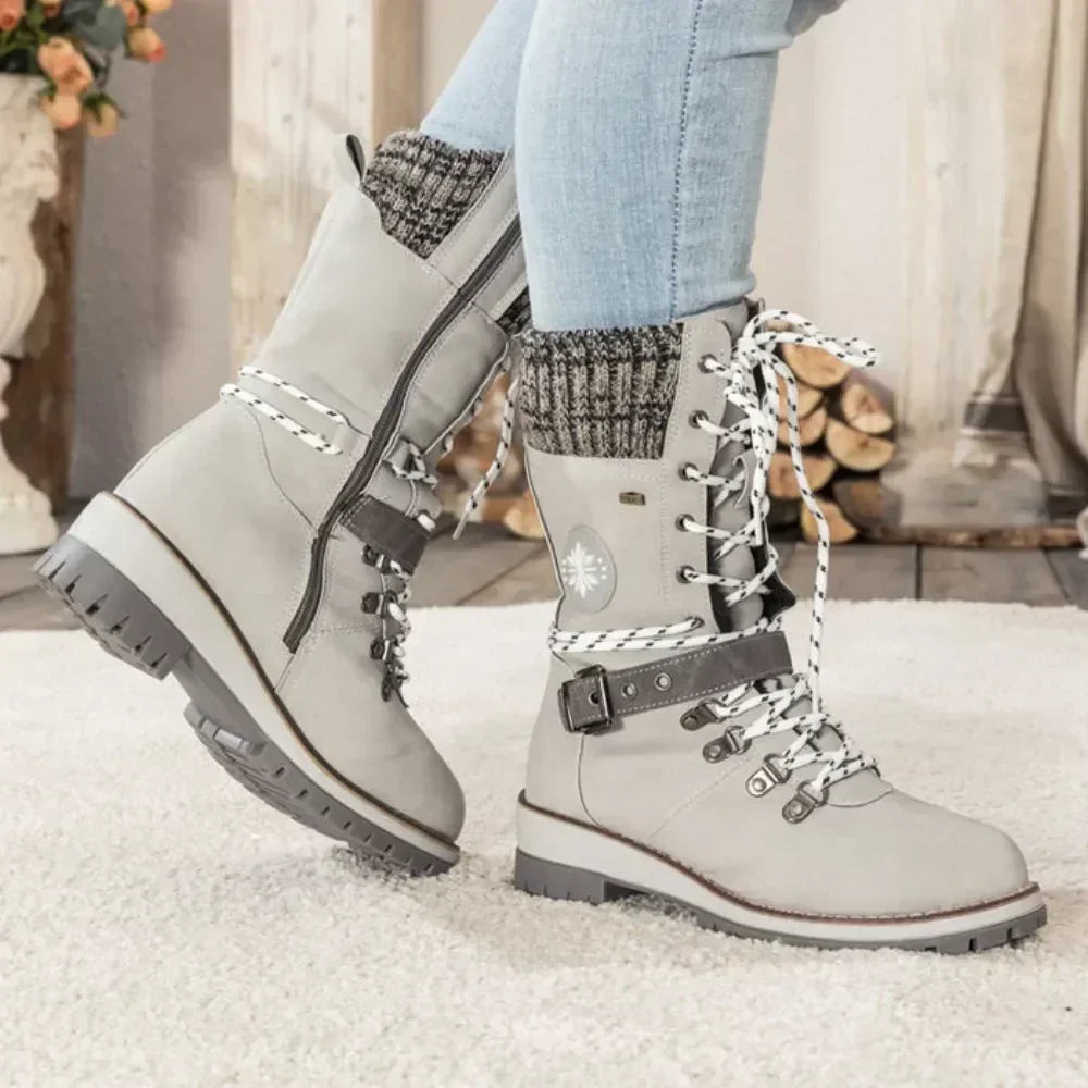 Snow Boots For Women | Waterproof Lace-Up Buckle