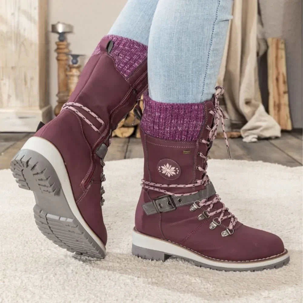 Snow Boots For Women | Waterproof Lace-Up Buckle