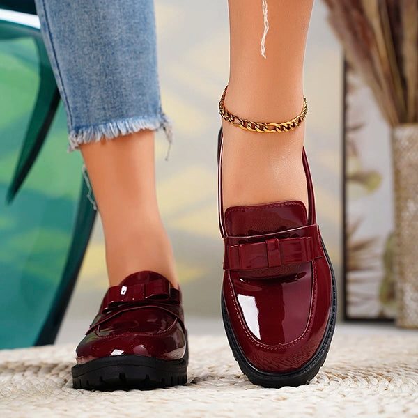 Solange | Platform Chunky Loafers with Bow Detail for Women