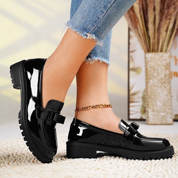 Solange | Platform Chunky Loafers with Bow Detail for Women
