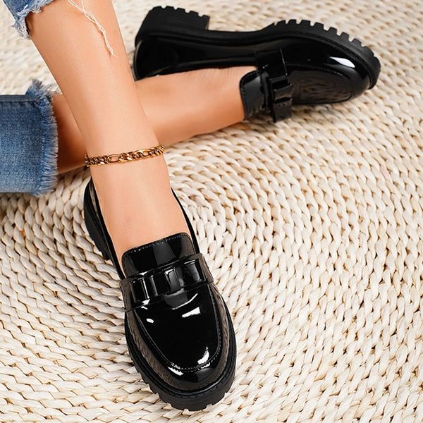 Solange | Platform Chunky Loafers with Bow Detail for Women