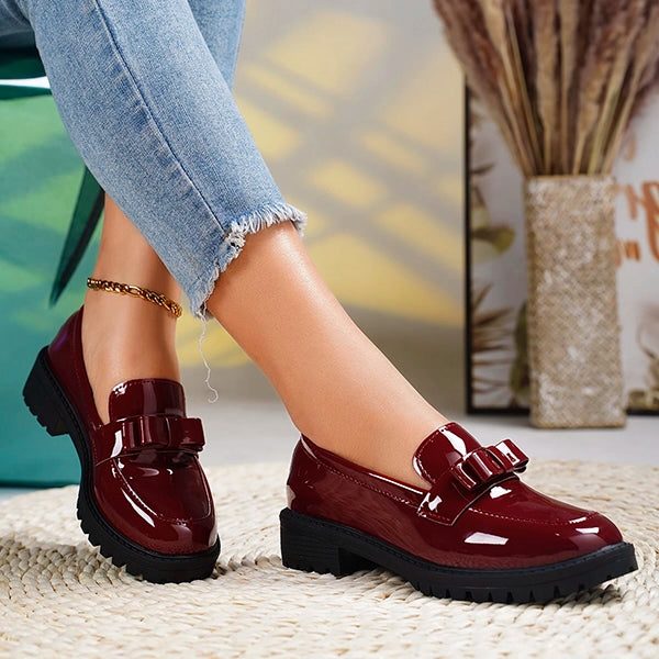 Solange | Platform Chunky Loafers with Bow Detail for Women