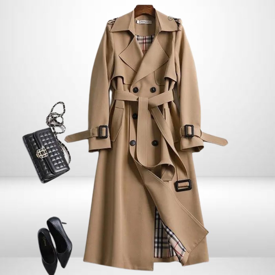 Solveig | Long Trench Coat with Belt for Women