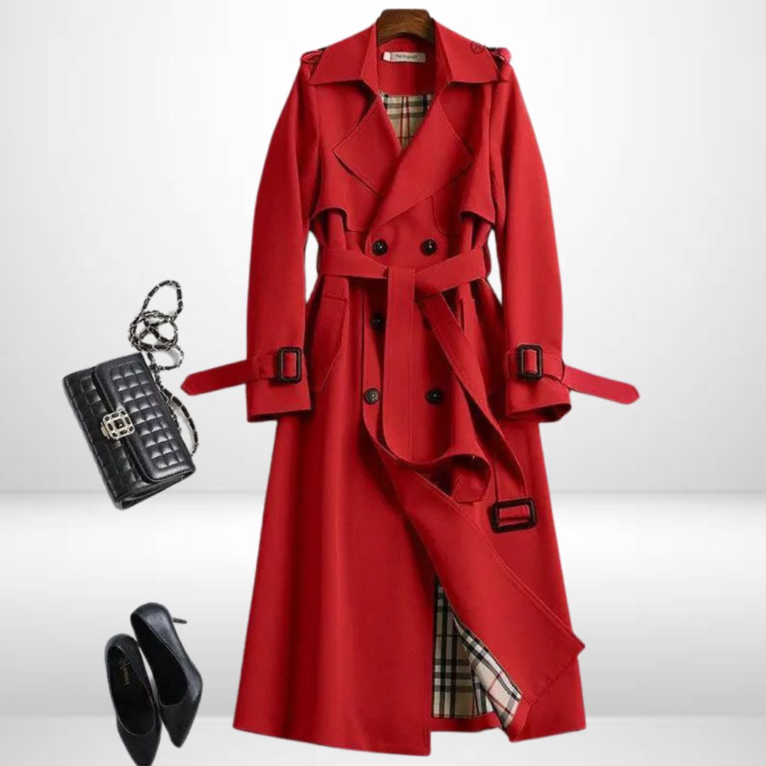 Solveig | Long Trench Coat with Belt for Women