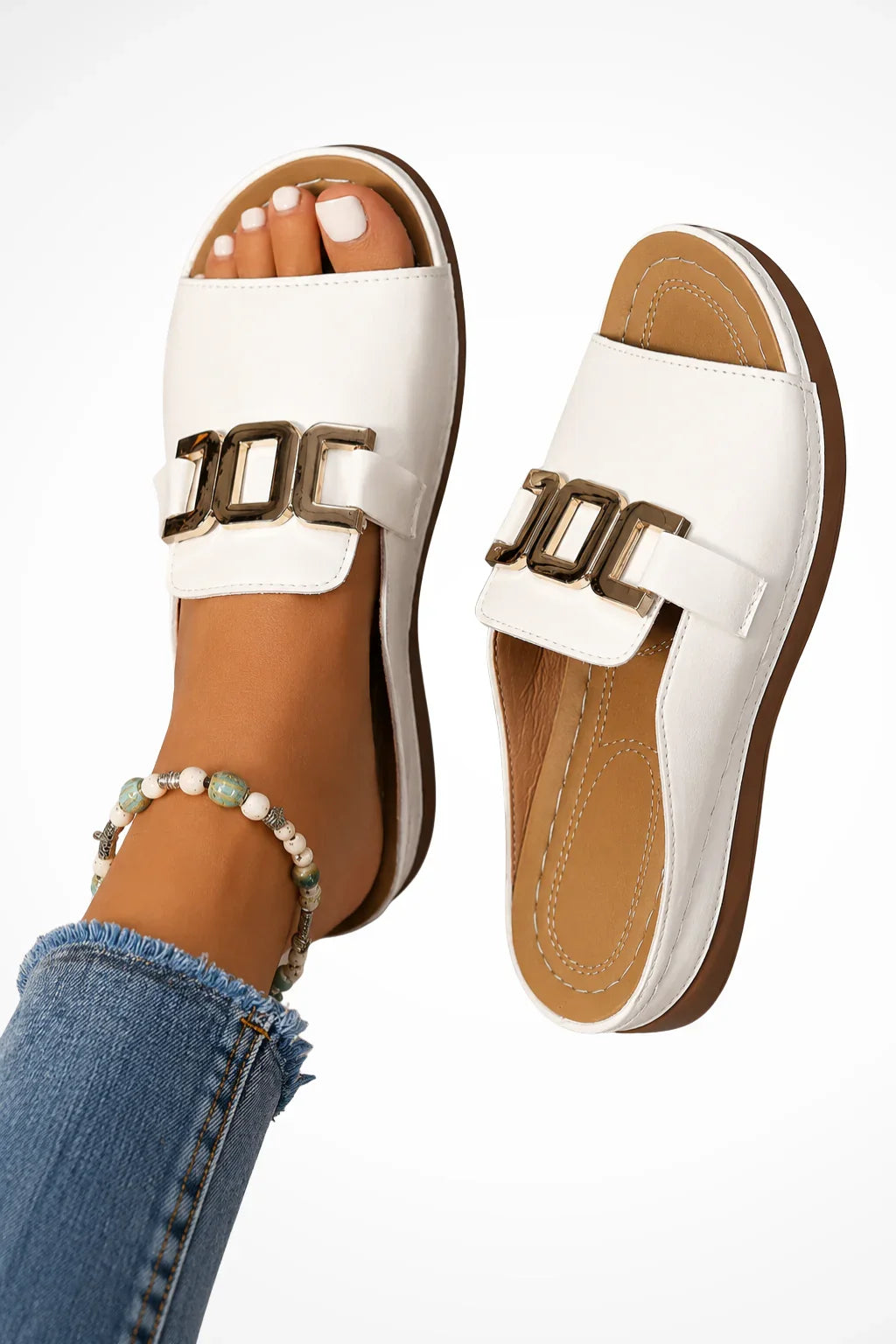 Sophia | Women's Open Toe Orthopedic Slip On Loafer Sandals