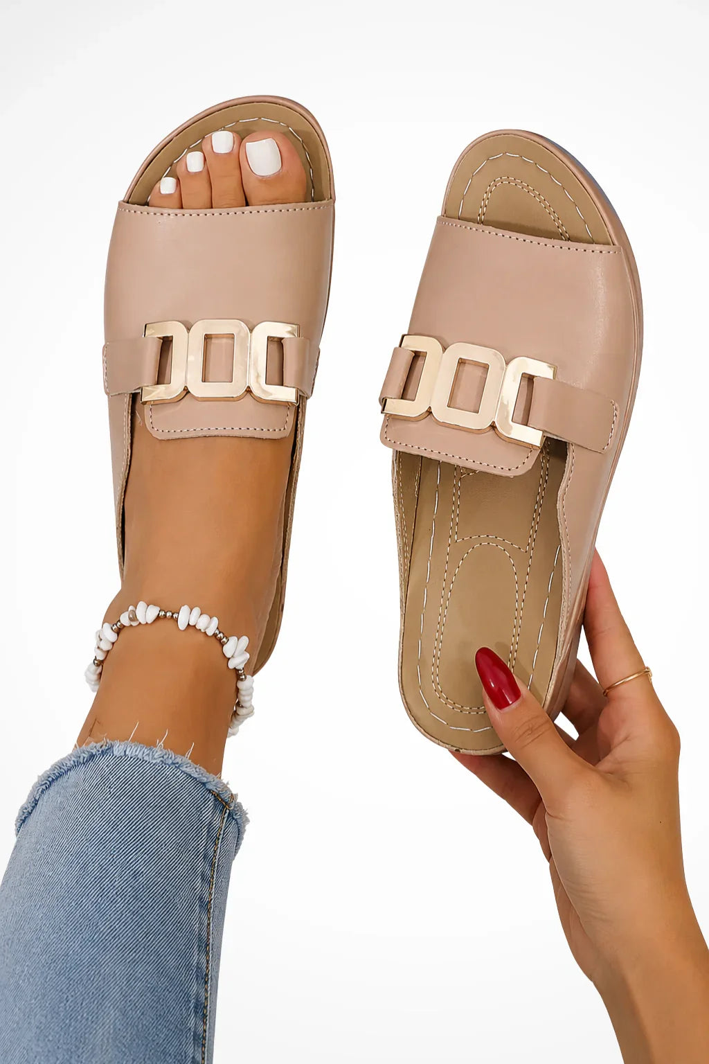 Sophia | Women's Open Toe Orthopedic Slip On Loafer Sandals