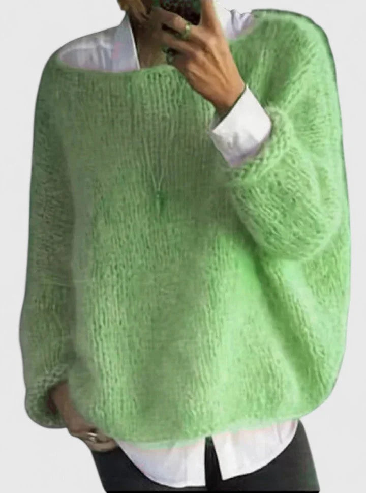 Women's knit crew neck sweater