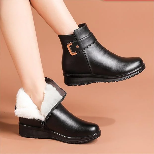 Tilda Fleece-Lined Leather Ankle Boots