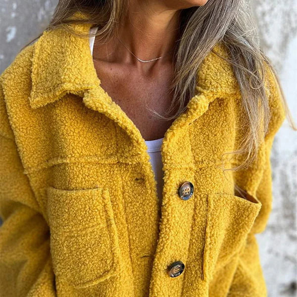 Women's Lapel Collar Jacket – Tailored Button Front Everyday Jacket