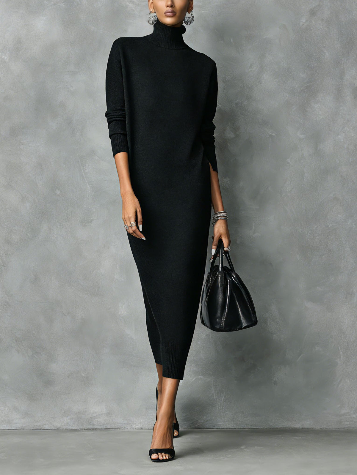 Stellamaris | Midi Sweater Dress with Turtleneck for Women