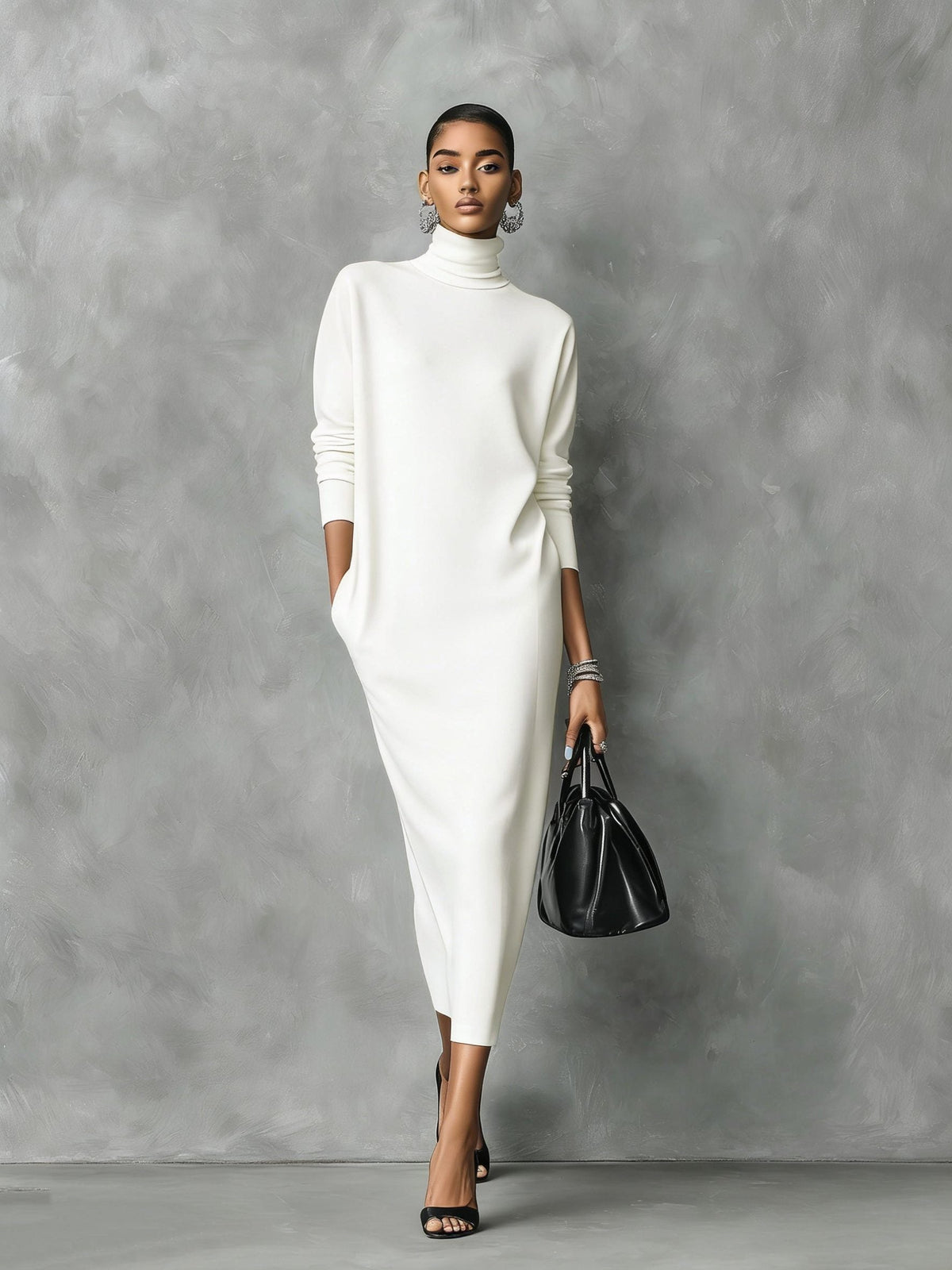 Stellamaris | Midi Sweater Dress with Turtleneck for Women