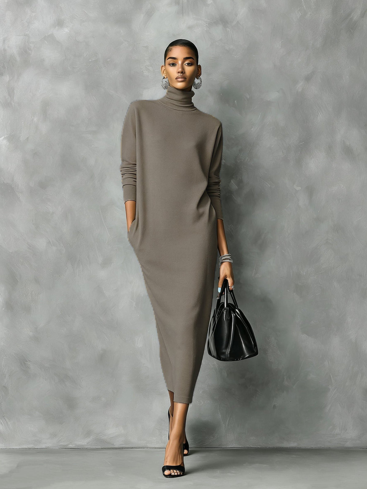 Stellamaris | Midi Sweater Dress with Turtleneck for Women