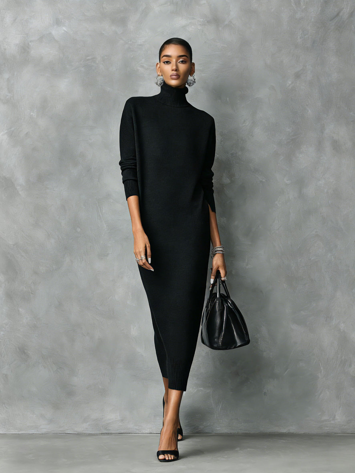 Stellamaris | Midi Sweater Dress with Turtleneck for Women