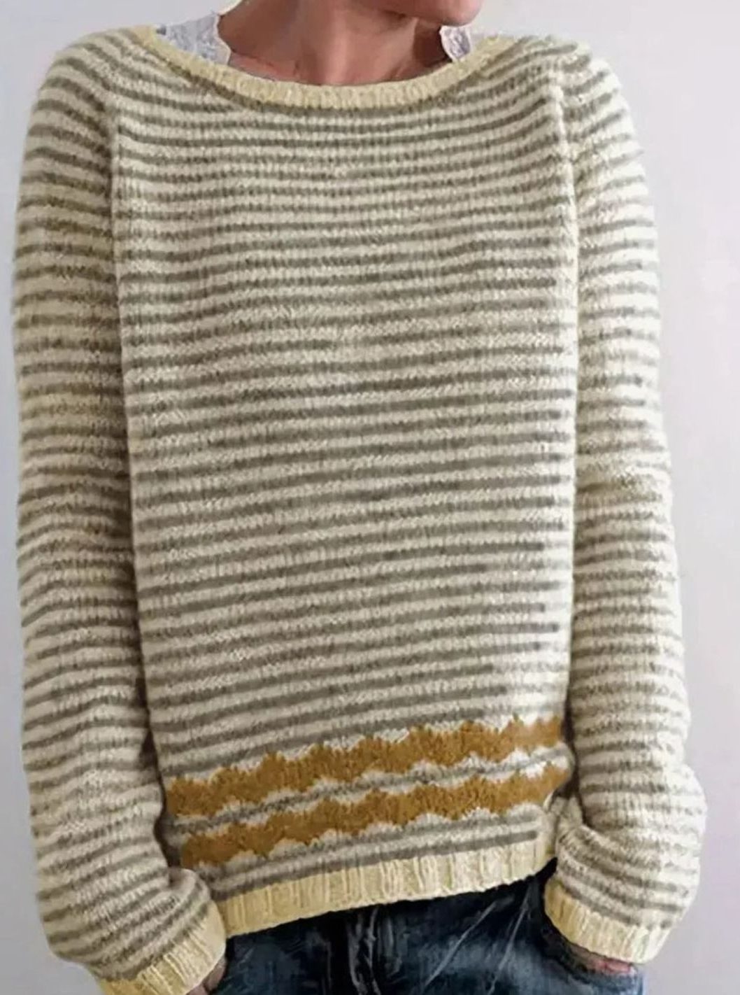 Stevie | Striped Sweater with Crew Neck for Women