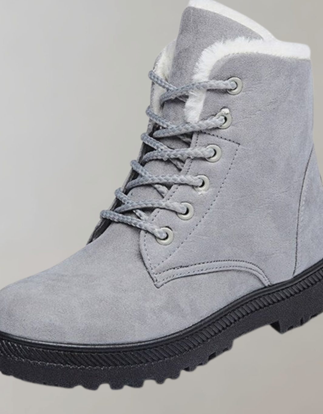 Women's Lace Up Ankle Boots in Suede Look | Soft Faux Fur Lining Inside | Firm Lacing and Grippy Outsole