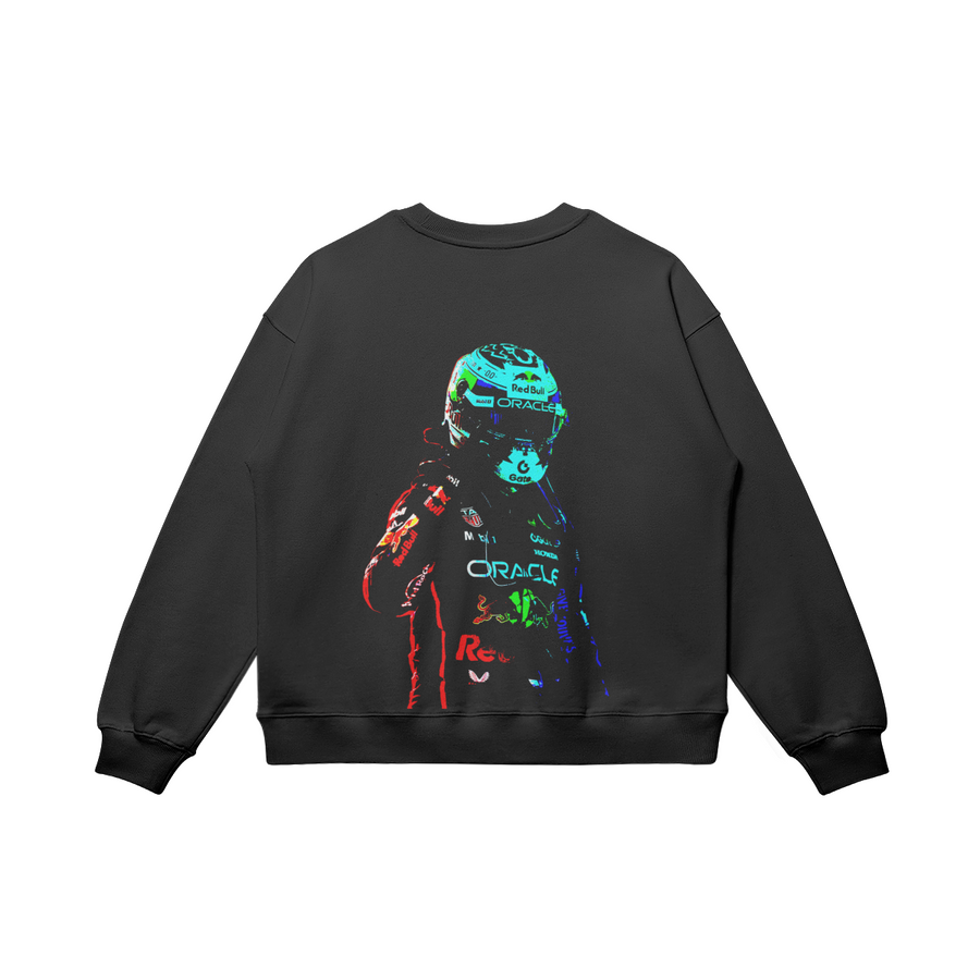 Men's Black Graphic Crew-Neck Sweatshirt, Long Sleeves