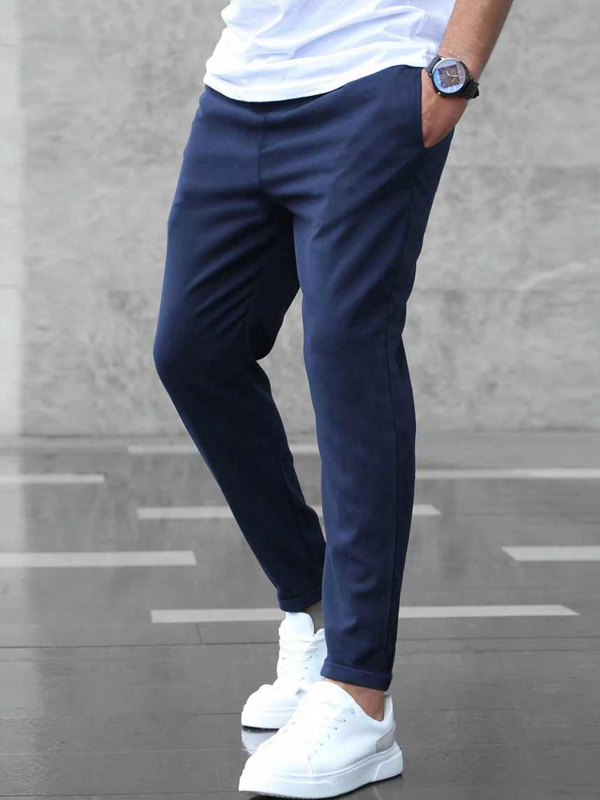Men's Casual Trousers, Regular Fit, Drawstring Waist