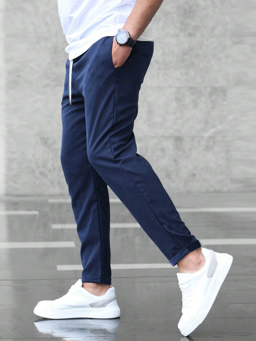 Men's Casual Trousers, Regular Fit, Drawstring Waist