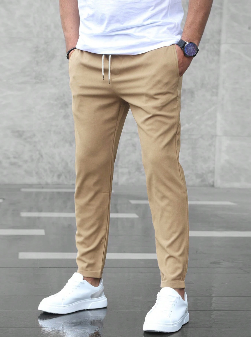Men's Casual Trousers, Regular Fit, Drawstring Waist