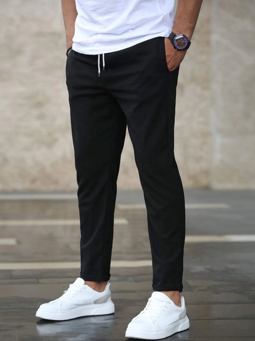 Men's Casual Trousers, Regular Fit, Drawstring Waist