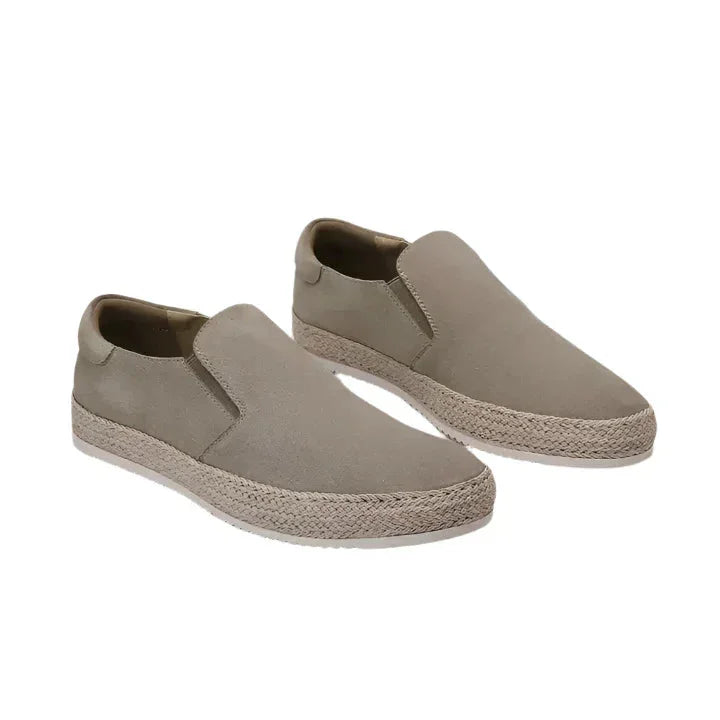 Women's suede espadrilles with woven jute sole
